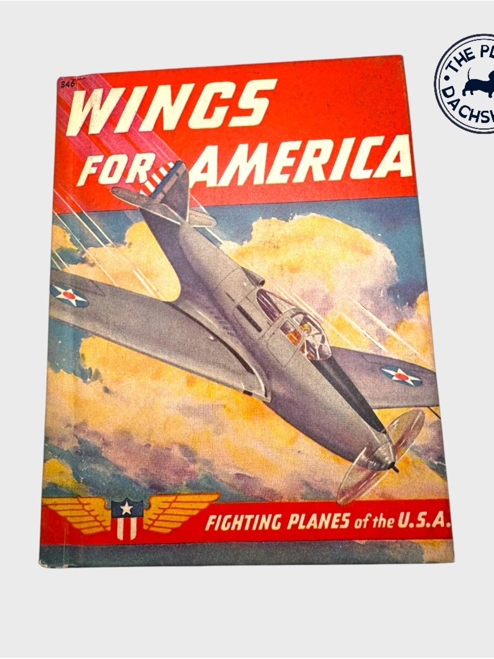 WINGS FOR AMERICA Vintage Aviation Book - Red & Blue Cover